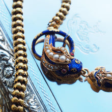 Load image into Gallery viewer, Antique Victorian Snake Serpent Necklace 18K Gold, Diamond & Enamel c.1860