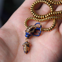Load image into Gallery viewer, Antique Victorian Snake Serpent Necklace 18K Gold, Diamond & Enamel c.1860
