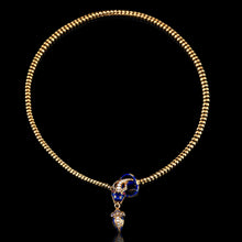 Load image into Gallery viewer, Antique Victorian Snake Serpent Necklace 18K Gold, Diamond & Enamel c.1860