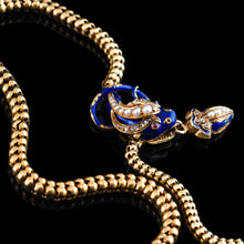 Load image into Gallery viewer, Antique Victorian Snake Serpent Necklace 18K Gold, Diamond & Enamel c.1860