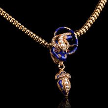 Load image into Gallery viewer, Antique Victorian Snake Serpent Necklace 18K Gold, Diamond & Enamel c.1860