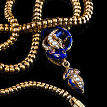 Load image into Gallery viewer, Antique Victorian Snake Serpent Necklace 18K Gold, Diamond & Enamel c.1860
