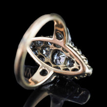 Load image into Gallery viewer, Antique Victorian Diamond Ring Navette Design Over 1ct Total - c.1890