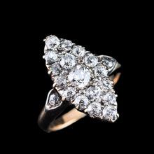 Load image into Gallery viewer, Antique Victorian Diamond Ring Navette Design Over 1ct Total - c.1890