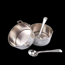 Load image into Gallery viewer, Antique Victorian Solid Silver Salt Cellar Novelty Pail/Basket Design - Wilson & Davis 1870