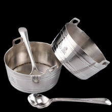 Load image into Gallery viewer, Antique Victorian Solid Silver Salt Cellar Novelty Pail/Basket Design - Wilson & Davis 1870