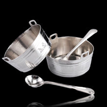 Load image into Gallery viewer, Antique Victorian Solid Silver Salt Cellar Novelty Pail/Basket Design - Wilson & Davis 1870