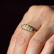 Load image into Gallery viewer, Antique Victorian 18ct Gold Pearl & Diamond Ring with Two Rows - c.1880