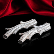 Load image into Gallery viewer, Antique Victorian Solid Silver Naturalistic Cutlery Rests/Holders - Edinburgh 19th c.