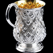 Load image into Gallery viewer, Antique Victorian Solid Silver Mug Abercorn/Pineapple Design - Martin Hall & Co 1868