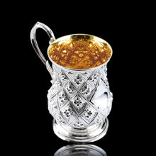 Load image into Gallery viewer, Antique Victorian Solid Silver Mug Abercorn/Pineapple Design - Martin Hall & Co 1868