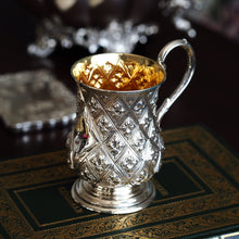 Load image into Gallery viewer, Antique Victorian Solid Silver Mug Abercorn/Pineapple Design - Martin Hall & Co 1868