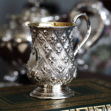 Load image into Gallery viewer, Antique Victorian Solid Silver Mug Abercorn/Pineapple Design - Martin Hall & Co 1868