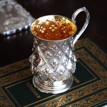 Load image into Gallery viewer, Antique Victorian Solid Silver Mug Abercorn/Pineapple Design - Martin Hall & Co 1868