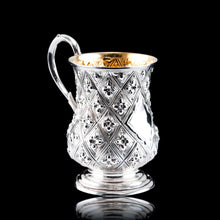 Load image into Gallery viewer, Antique Victorian Solid Silver Mug Abercorn/Pineapple Design - Martin Hall & Co 1868