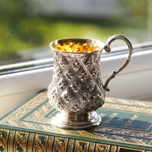 Load image into Gallery viewer, Antique Victorian Solid Silver Mug Abercorn/Pineapple Design - Martin Hall & Co 1868