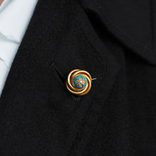 Load image into Gallery viewer, Antique Victorian 18ct Gold Star Blue Enamel Pearl Brooch Pin - c.1880