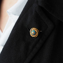 Load image into Gallery viewer, Antique Victorian 18ct Gold Star Blue Enamel Pearl Brooch Pin - c.1880