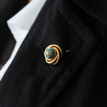 Load image into Gallery viewer, Antique Victorian 18ct Gold Star Blue Enamel Pearl Brooch Pin - c.1880