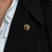 Load image into Gallery viewer, Antique Victorian 18ct Gold Star Blue Enamel Pearl Brooch Pin - c.1880