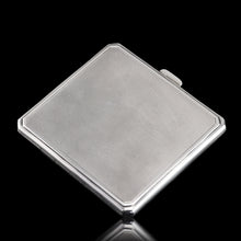 Load image into Gallery viewer, Sterling Silver Cigarette Case with Blue Sunburst Enamel Guilloche - A E Poston & Co Ltd 1937