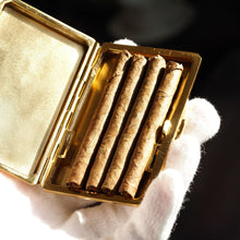 Load image into Gallery viewer, Antique Sterling Silver Cigarette Case with Silver Gilt Blue Guilloche Enamel