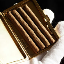 Load image into Gallery viewer, Antique Sterling Silver Cigarette Case with Silver Gilt Blue Guilloche Enamel