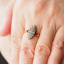 Load image into Gallery viewer, Antique Diamond Ring 18ct Gold Navette/Cluster Design - c.1900s