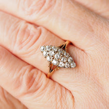 Load image into Gallery viewer, Antique Diamond Ring 18ct Gold Navette/Cluster Design - c.1900s