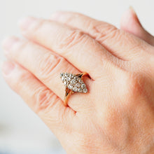 Load image into Gallery viewer, Antique Diamond Ring 18ct Gold Navette/Cluster Design - c.1900s