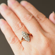 Load image into Gallery viewer, Antique Diamond Ring 18ct Gold Navette/Cluster Design - c.1900s
