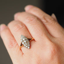 Load image into Gallery viewer, Antique Diamond Ring 18ct Gold Navette/Cluster Design - c.1900s