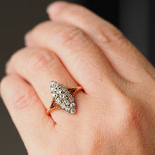 Load image into Gallery viewer, Antique Diamond Ring 18ct Gold Navette/Cluster Design - c.1900s