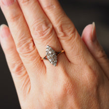 Load image into Gallery viewer, Antique Diamond Ring 18ct Gold Navette/Cluster Design - c.1900s