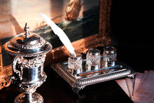 Load image into Gallery viewer, A Magnificent Large (1kg+) Antique Georgian Solid Silver Inkstand Regency Design - London 1813