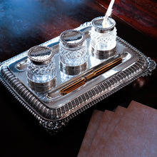 Load image into Gallery viewer, A Magnificent Large (1kg+) Antique Georgian Solid Silver Inkstand Regency Design - London 1813