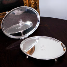 Load image into Gallery viewer, Antique Georgian Solid Sterling Silver Salver Pair in Neoclassical Design - London 1781