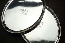 Load image into Gallery viewer, Antique Georgian Solid Sterling Silver Salver Pair in Neoclassical Design - London 1781