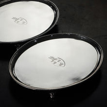Load image into Gallery viewer, Antique Georgian Solid Sterling Silver Salver Pair in Neoclassical Design - London 1781
