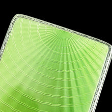 Load image into Gallery viewer, Sterling Silver Cigarette Case with Green Sunburst Enamel Guilloche - Joseph Gloster 1933