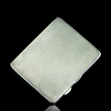 Load image into Gallery viewer, Sterling Silver Cigarette Case with Green Sunburst Enamel Guilloche - Joseph Gloster 1933