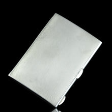 Load image into Gallery viewer, Sterling Silver Cigarette Case with Green Sunburst Enamel Guilloche - Walker & Hall 1937