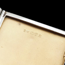 Load image into Gallery viewer, Sterling Silver Cigarette Case with Green Sunburst Enamel Guilloche - Walker & Hall 1937