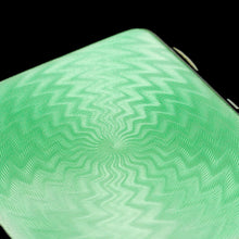 Load image into Gallery viewer, Sterling Silver Cigarette Case with Green Enamel Guilloche - William Neale & Son Ltd 1929