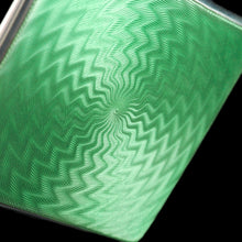 Load image into Gallery viewer, Sterling Silver Cigarette Case with Green Enamel Guilloche - William Neale & Son Ltd 1929
