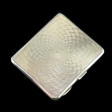 Load image into Gallery viewer, Sterling Silver Cigarette Case with Green Enamel Guilloche - William Neale & Son Ltd 1929