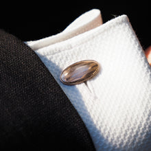 Load image into Gallery viewer, Antique Gold Cufflinks with Blue Guilloche Enamel 9ct Gold & Sterling Silver - Victorian c.1863