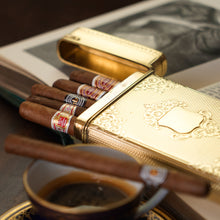 Load image into Gallery viewer, A Majestic & Heavy Antique Victorian Sterling Silver Gilt Cigar/Cheroot Case - London 1850
