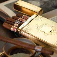 Load image into Gallery viewer, A Majestic & Heavy Antique Victorian Sterling Silver Gilt Cigar/Cheroot Case - London 1850