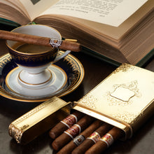 Load image into Gallery viewer, A Majestic & Heavy Antique Victorian Sterling Silver Gilt Cigar/Cheroot Case - London 1850